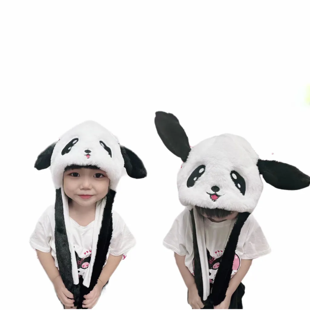 Simpatico Design Panda peluche caldo completamente cappello e sciarpa per bambini cappello cartone animato berretti per ragazze ragazzi