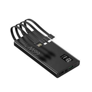 LED Display 10000mAh Power Bank With Built in Cables,USB <strong>C</strong> Battery Pack Portable Charger with 6 <strong>Outputs</strong> 2 <strong>Inputs</strong> Power Bank - Product Image 1