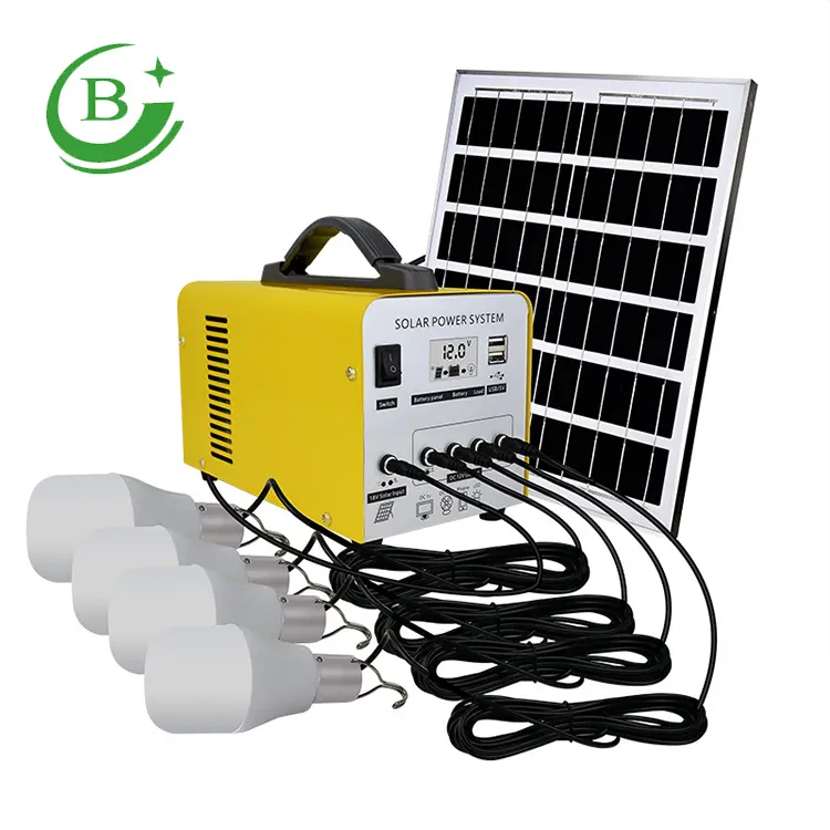 Panel Solar portátil con 4 puertos USB, batería de plomo-ácido, sistema de almacenamiento de energía Solar para iluminación del hogar, venta al por mayor