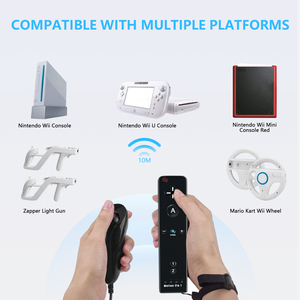 สำหรับนินเท็นโด wii/wii U จอยสติ๊ก2 in 1รีโมทคอนโทรลไร้สายชุดควบคุมการเคลื่อนไหวบวกกับเคสซิลิโคนมือจับวิดีโอเกม - Product Image 2