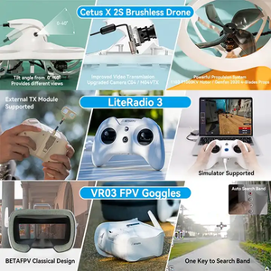 Betafpv Cetus X ELRS RTFFPVキットLiteradio3ラジオスマートFPV BetafpvキットCetusXトランスミッターVR03FPVゴーグルレーシングドローン