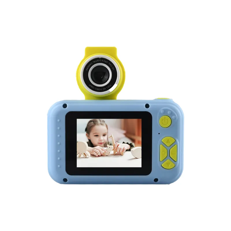 Lente dobrável Mini HD multi-funções Crianças câmera digital foto vídeo Câmera brinquedo para criança com 5 jogos de puzzle