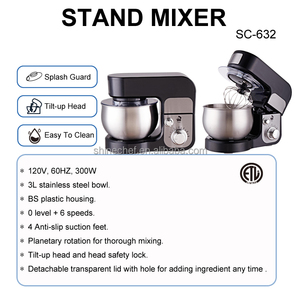 SC-632 700W 3L thép không gỉ trộn bát hành tinh bột bánh trứng trộn batidora điện nhà bếp đứng máy trộn thức ăn để bán - Product Image 6