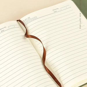 Impresión personalizada más nuevo Cahiers diario con almacenamiento de archivos bolsillo botón a presión Diseño doble capa cuero cuaderno A5 para oficina - Product Image 6