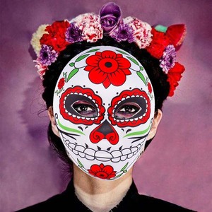 2022 Mexican Day of the Dead <strong>Masks</strong> Colorful Print Praying Carnival Party <strong>Masks</strong> Wholesale - Product Image 4