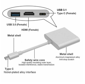 USB-концентратор Ethernet, многопортовый адаптер Type-C для ноутбука MacBook Pro/Air iPad Pro
