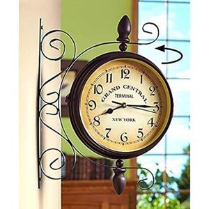 Khuyến mại Antique-Look Brown Vòng tường treo đôi hai mặt đồng hồ trang trí nhà Quà Tặng - Product Image 5