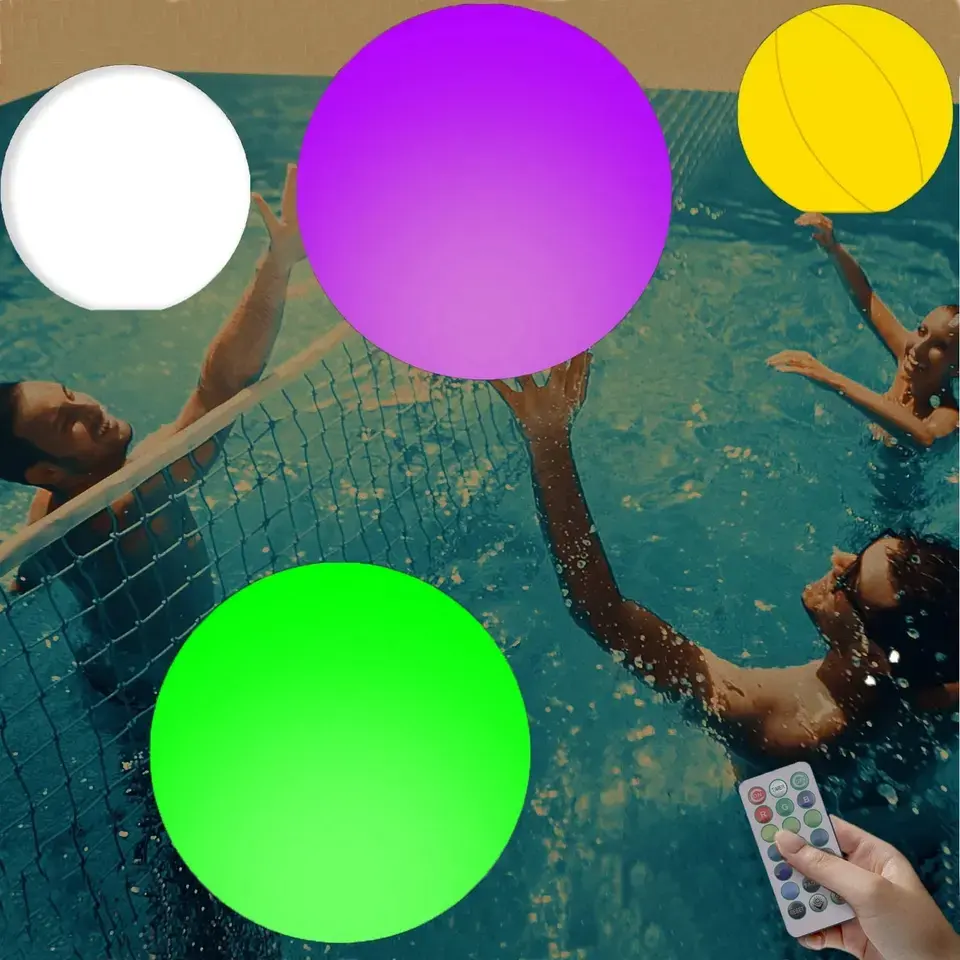 Украшение сада Водонепроницаемый шар 40 см светящийся светодиодный надувной шар из ПВХ с дистанционным управлением надувной светодиодный шар для бассейна