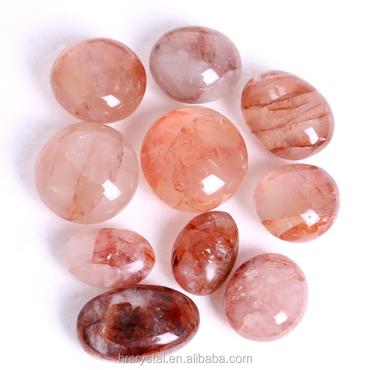 Wholesale Natural Folk Crafts Polished Crystals Red Hematoid Quartz Crystal Palm Stone