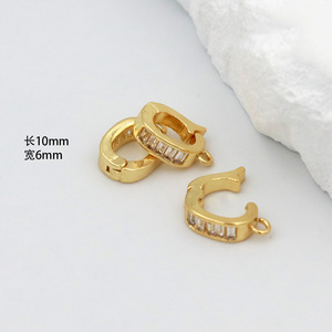 DIY手工肘节扣18k镀金铜保色锆石珍珠吊坠空镶珠宝发现组件 - Product Image 6