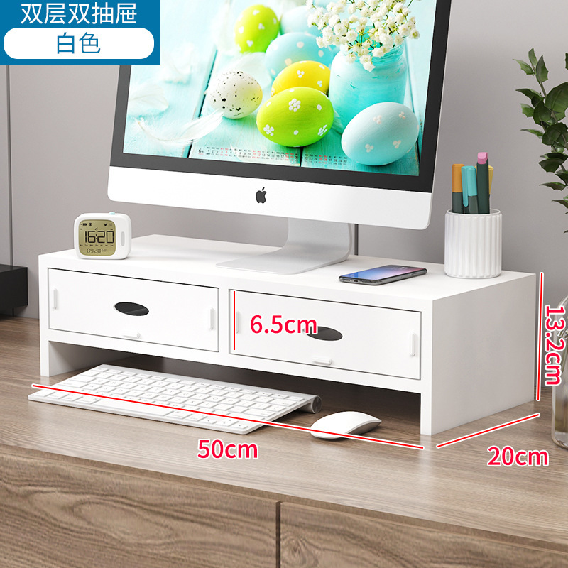 Double layer, double drawer, white