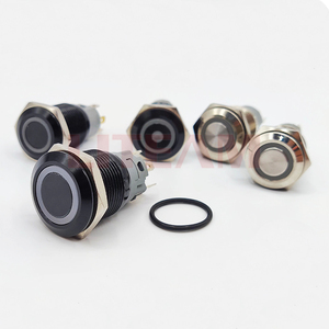 Özel 19mm düz kafa mandallama paslanmaz çelik gümüş kabuk Metal basmalı anahtar tam renkli RGB adresli LED WS2812 - Product Image 1