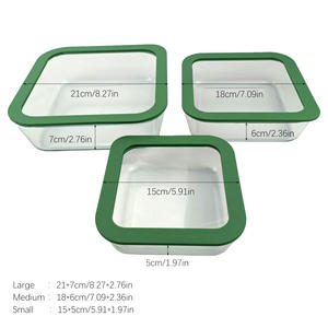 3 adet uzun borosilikat cam sebzelik kutu seti gıda saklama kabı yemek kabı - Product Image 3