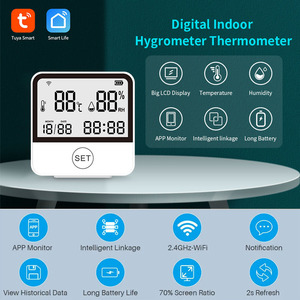 Tuya multifunción Digital LCD inalámbrico Wifi temperatura humedad Sensor para Smart Home - Product Image 5