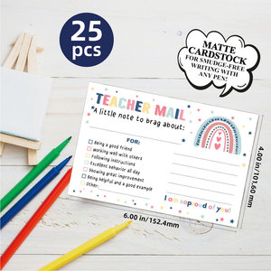 Custom <strong>Teacher</strong> Notes to Parents Happy Mail Postcards Classroom Good Behavior Incentive Motivational Cards to Send Home - Product Image 5