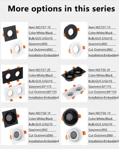 GU10 GU5.3 GX53 MR16发光二极管模块嵌入式方形夹具圆形筒灯发光二极管Cob聚光灯模块外壳