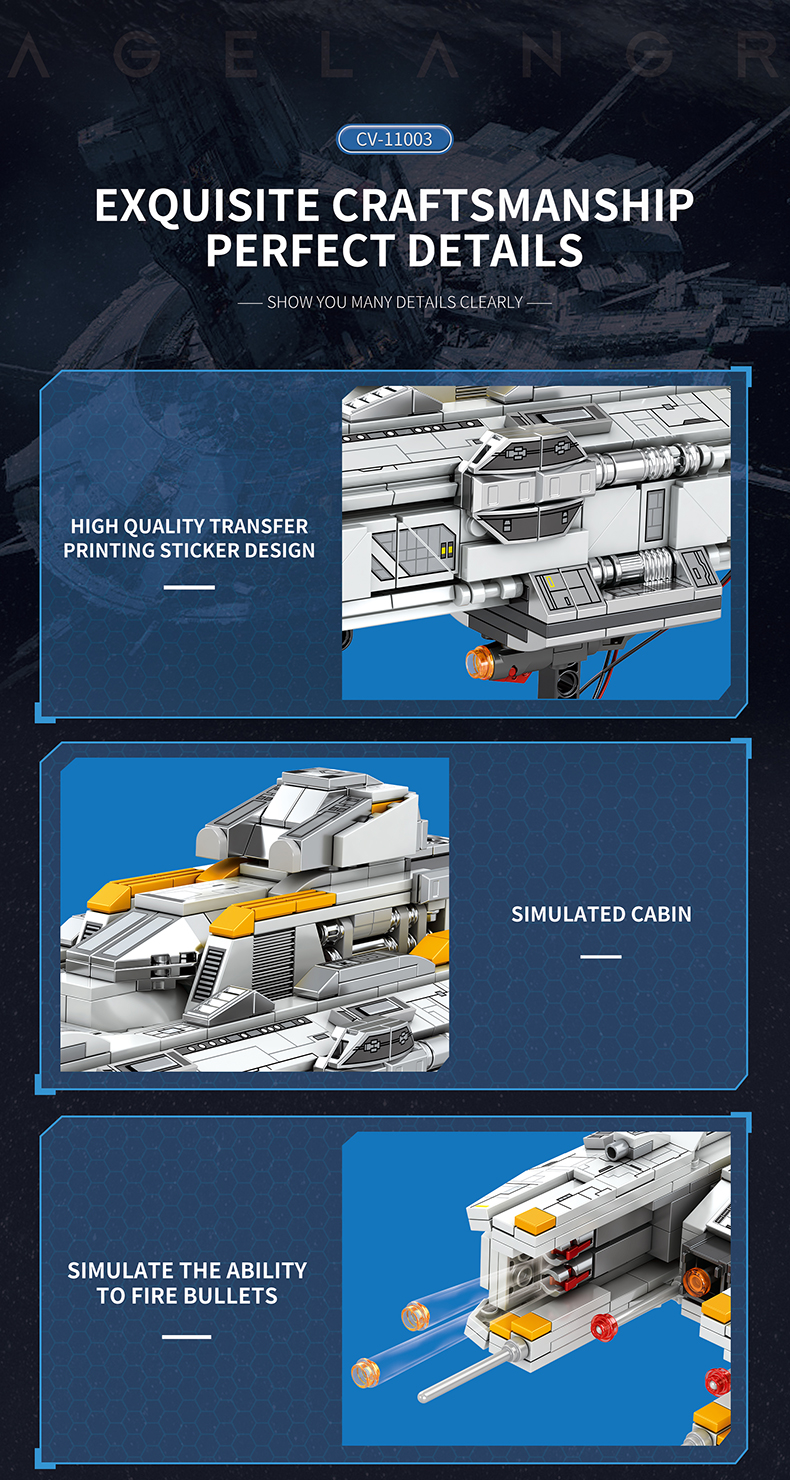 Reobrix 788 MOC Space Fighter Star Battleship Model Bricks