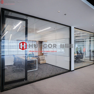 Custom Modern Double-Layer Glass <strong>Modular</strong> Office <strong>Partition</strong> Wall Soundproof Aluminum Profile <strong>System</strong> for Home Office Building - Product Image 4
