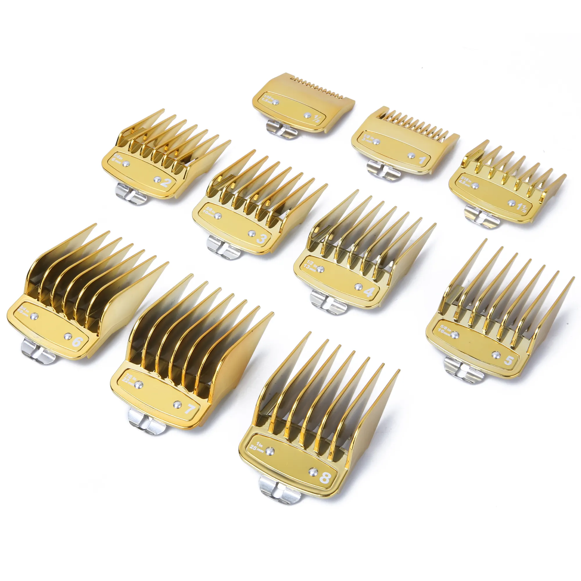 Professional Hair Clipper Guards Guides 10 Pcs Coded Cutting Guides #3170-400- 1/8" to 1 fits for All Wahl Clippers