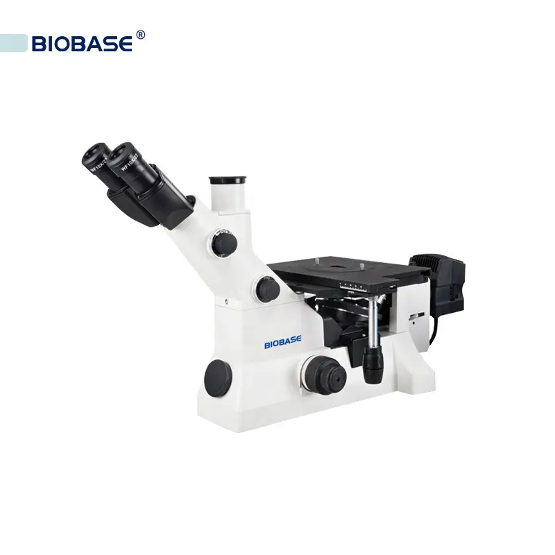 Microscopio metalógico trinocular de alta calidad BIOBASE R para uso en laboratorio con características de medición y contraste de fase