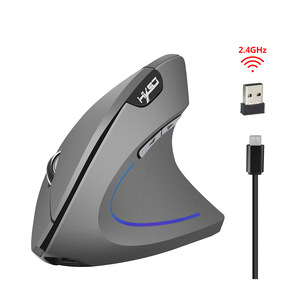 Ergonómico 2400DPI recargable 2,4 GHz Vertical ratón inalámbrico