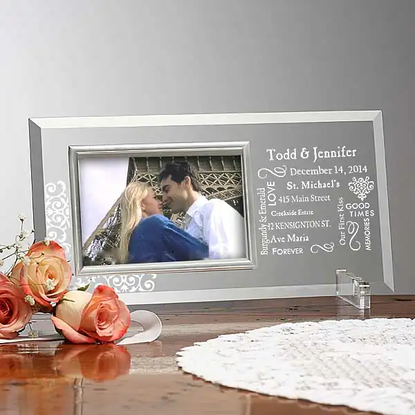 Marco de cristal de amor para pareja, foto de boda para regalo de San Valentín