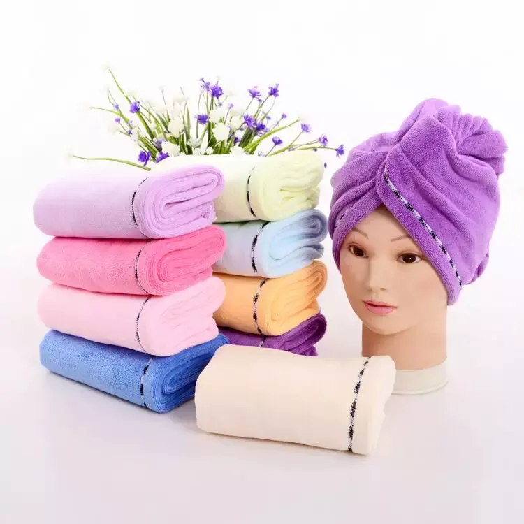 Serviette magique en microfibre super absorbante pour femmes turban à séchage rapide serviette de séchage pour cheveux