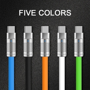 120W 6A süper hızlı şarj C tipi sıvı silikon kablosu hızlı şarj USB kablosu Xiaomi için Huawei için piksel USB Bold veri hattı - Product Image 5