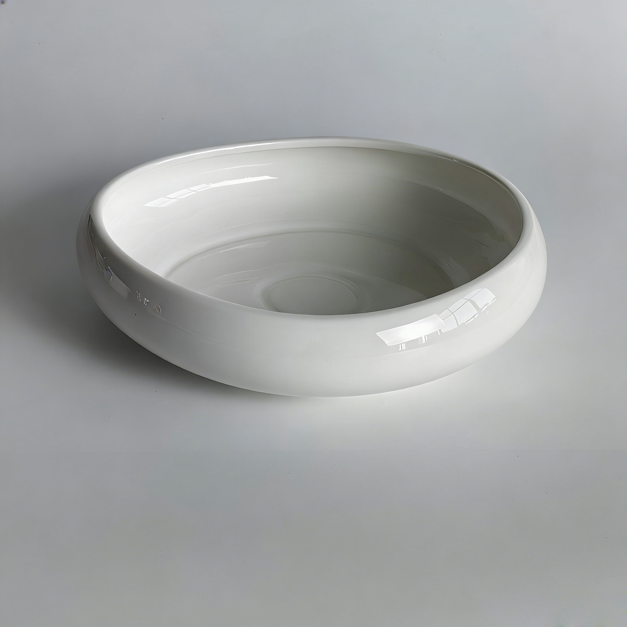 Tazón de sopa de piedra de 10 pulgadas - interior beige, exterior blanco