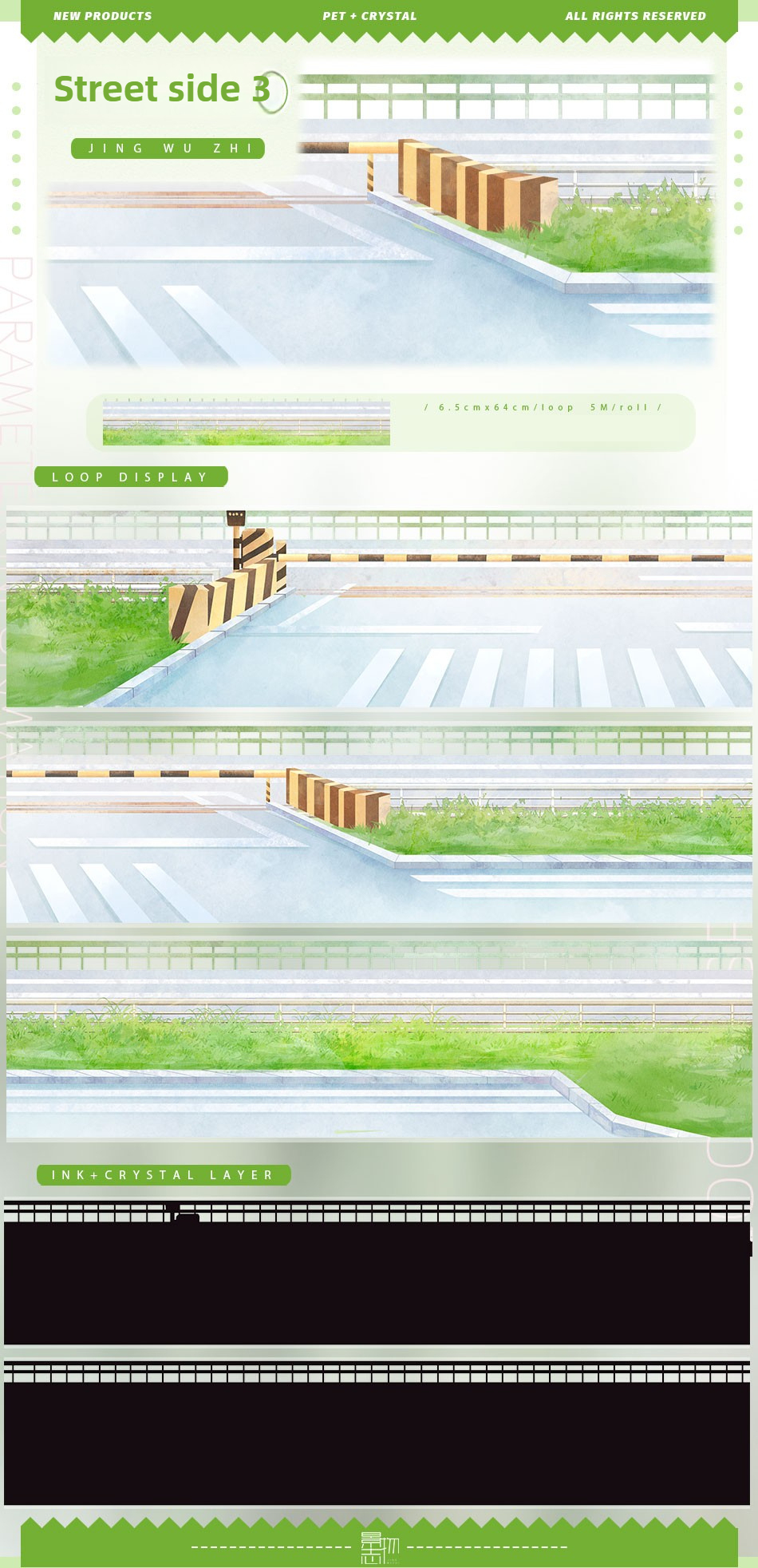 16 Bordure de trottoir 3-PET 65 mm * 5 m