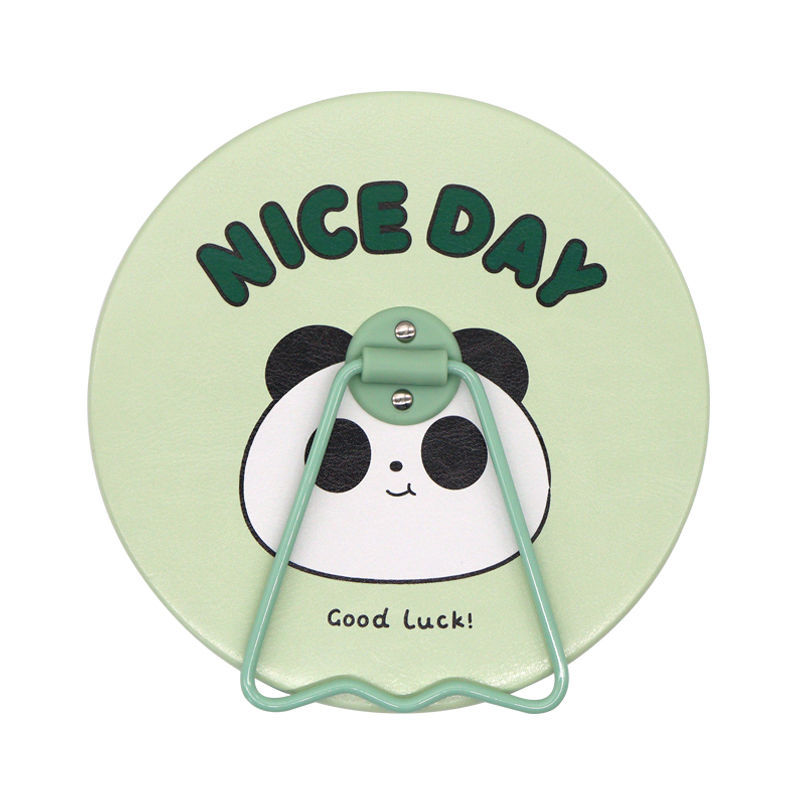 round mirror-fresh green panda