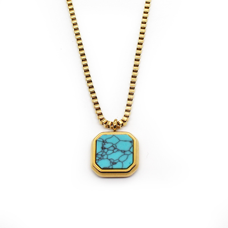 Turquoise dorée (avec chaîne)