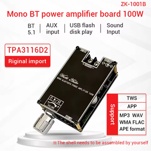 ZK-1001BモノBTレシーバーアンプボードTPA316D2チップ広い電圧入力12-24Vピーク出力電力100W TWSペアリング付き - Product Image 2