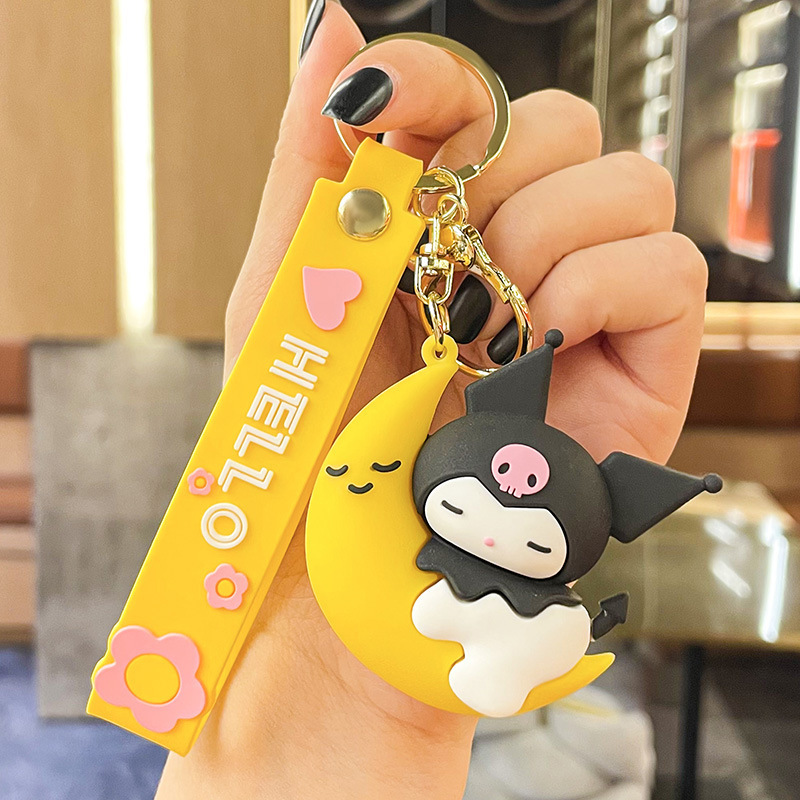Fruit sanrio-kuromi hugging a banana