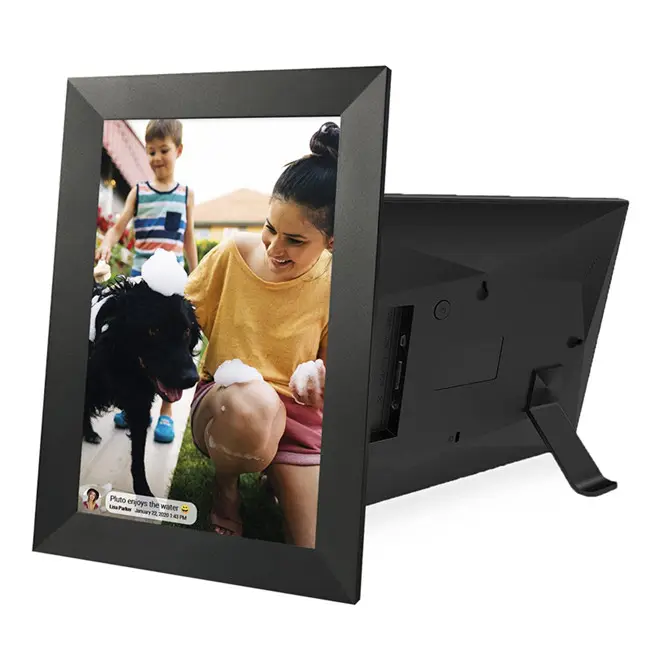 Digital Cloud Album 10,1 polegadas WiFi 16GB Digital Photo Frame 1280x800 IPS Touch Screen Adicionar fotos/vídeos do Android App/Email