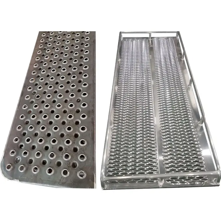 Plate railing embossed sheet metal 304 316 stainless steel round hole grip strut anti-skid perforated diamond grating