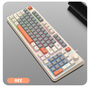 K82 USB kabelgebundene Desktop-Computer-Tastatur dünnschicht-Knöpfe RGB Drei-Farben-Übereinstimmung lumineszierende mechanische Berührung Büro-Spielgebrauch