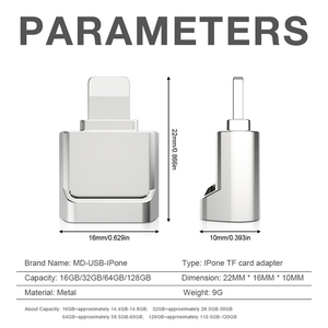 适用于iPhone 14 13 12 11的迷你Micr SD TF读卡器适配器适用于iPhone XS XR 8 7 6的最大外部OTG存储卡读卡器 - Product Image 5