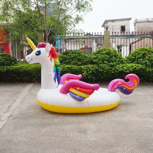 Grande unicorno gonfiabile gonfiabile unicorno piscina galleggiante in PVC gonfiabile grande isola unicorno per due piloti di colore - Product Image 5