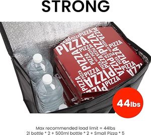 Chính xác kỹ thuật lạnh chuỗi nhiệt cách điện 20L dây kéo đóng cửa vận chuyển bánh pizza rượu thực phẩm Dã Ngoại đồ uống mát Túi nước đá - Product Image 5