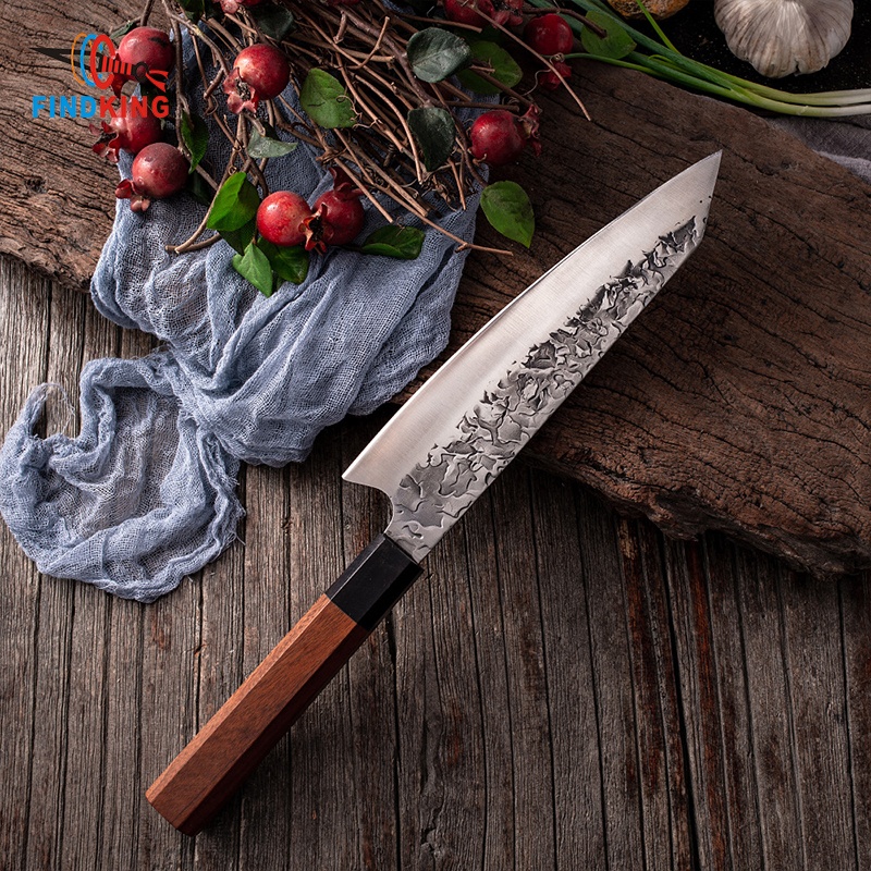 Handmade Forged Stainless Carbon Steel Cooking Chef Knife 8 Inch Nakiri Knife 2 pcs Japanese Octagonal Handle Kitchen Knife