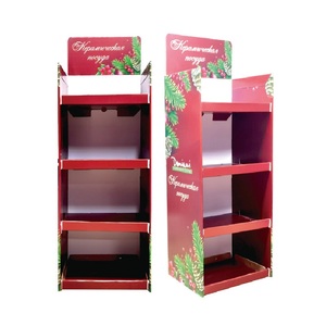 Estante de exhibición de mostrador de piso de cartón Karton Pdq caja de exhibición Pos Pop Mart soporte de exhibición de cartón de papel con gancho