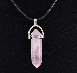 Toptan Punk kuvars noktası kolye kolye gümüş kaplama alaşım doğal kristal akik altıgen elmas mermi inciler yeşim - Product Image 4