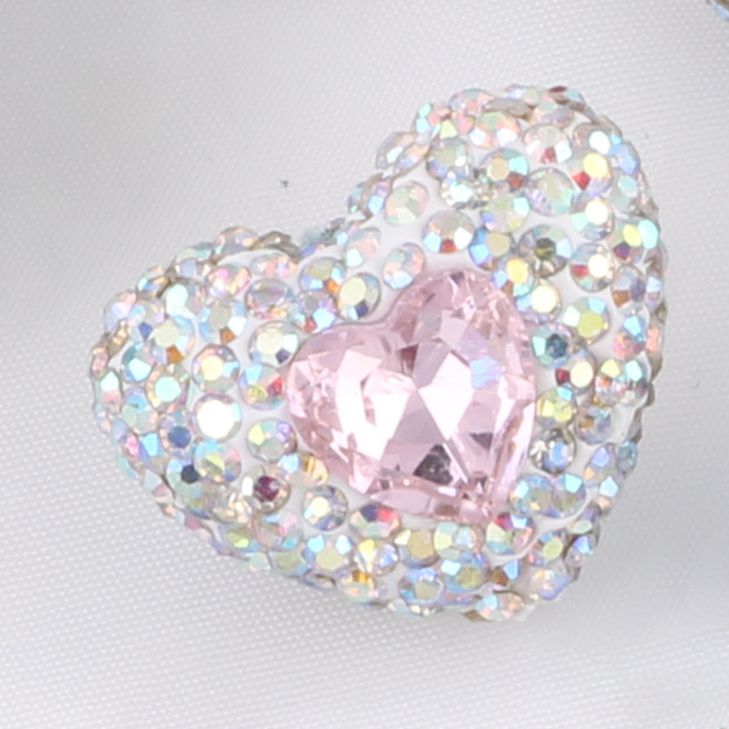 White peach heart western pink main stone