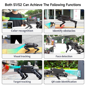 12DOF DOGZILLA S1 S2 dörtlü biyonik robot köpek AI görsel tanıma fonksiyonları ile ahududu Pi 5 ROS2 için tasarım