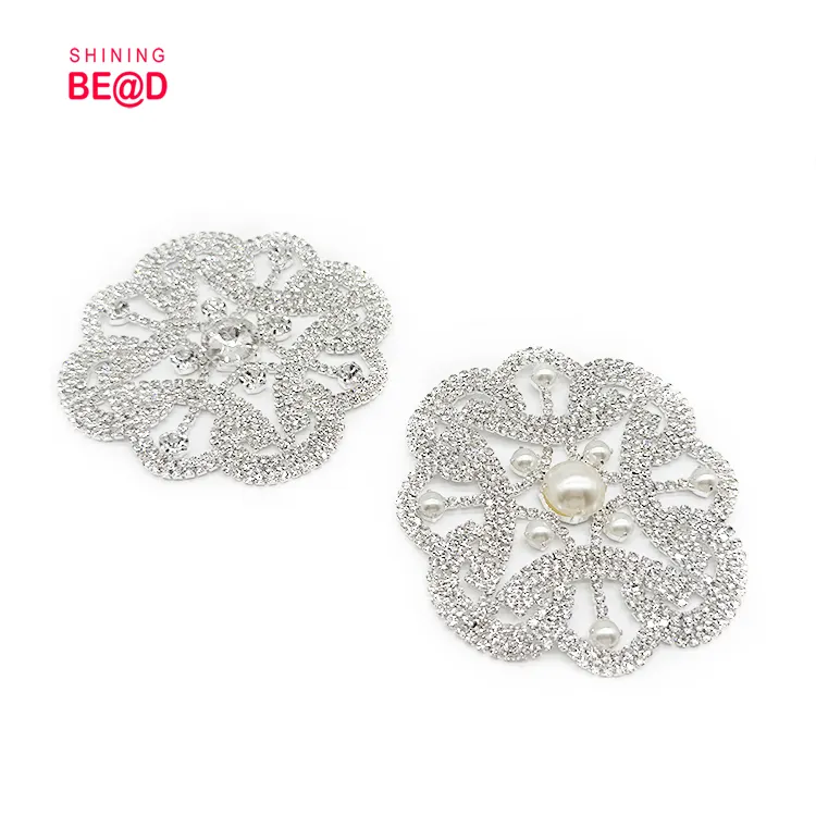 Penjualan langsung dari pabrik bros dekoratif berlian imitasi gesper logam dalam jenis cincin untuk pakaian tas sabuk