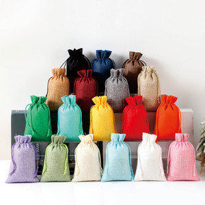 Kleine benutzer definierte Logo Kordel zug Jute Tasche für Schmuck Verpackung Sac kleinen Kordel zug Beutel zum Einkaufen