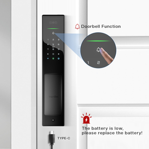 En iyi kalite akıllı kilit 2025 kamera Video kapı zili akıllı kilit Wi-fi interkom parmak izi anahtarsız giriş ön kapı kilidi - Product Image 5