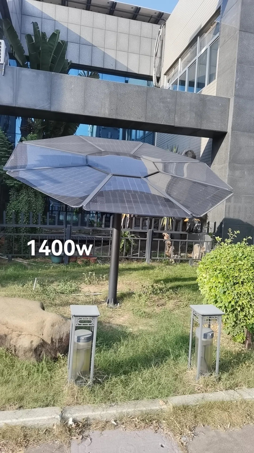 Ayçiçeği 1400W ev bahçe parkı fotovoltaik sistemi güneş sistemi için komple güneş enerjisi depolama sistemi