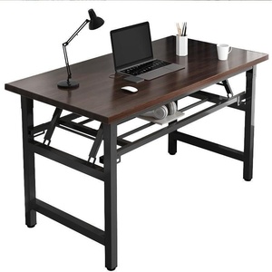 Características largas y convenientes de una mesa de comedor de entrenamiento plegable Escritorio de computadora de escritura simple con características sin instalación - Product Image 1